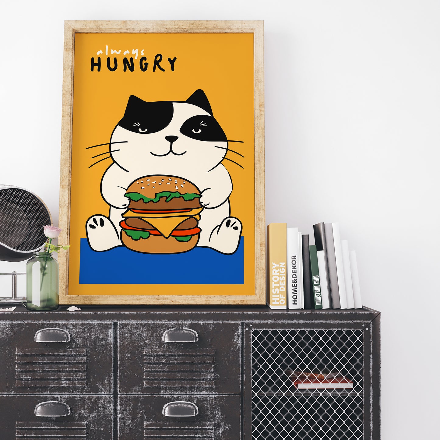 Always Hungry, Funny Cat Art Print