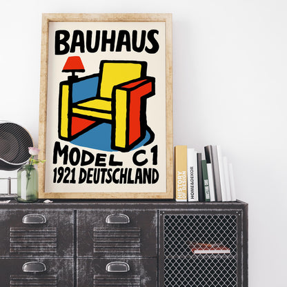 Bauhaus Chair Poster - Mid Century Modern Wall Art