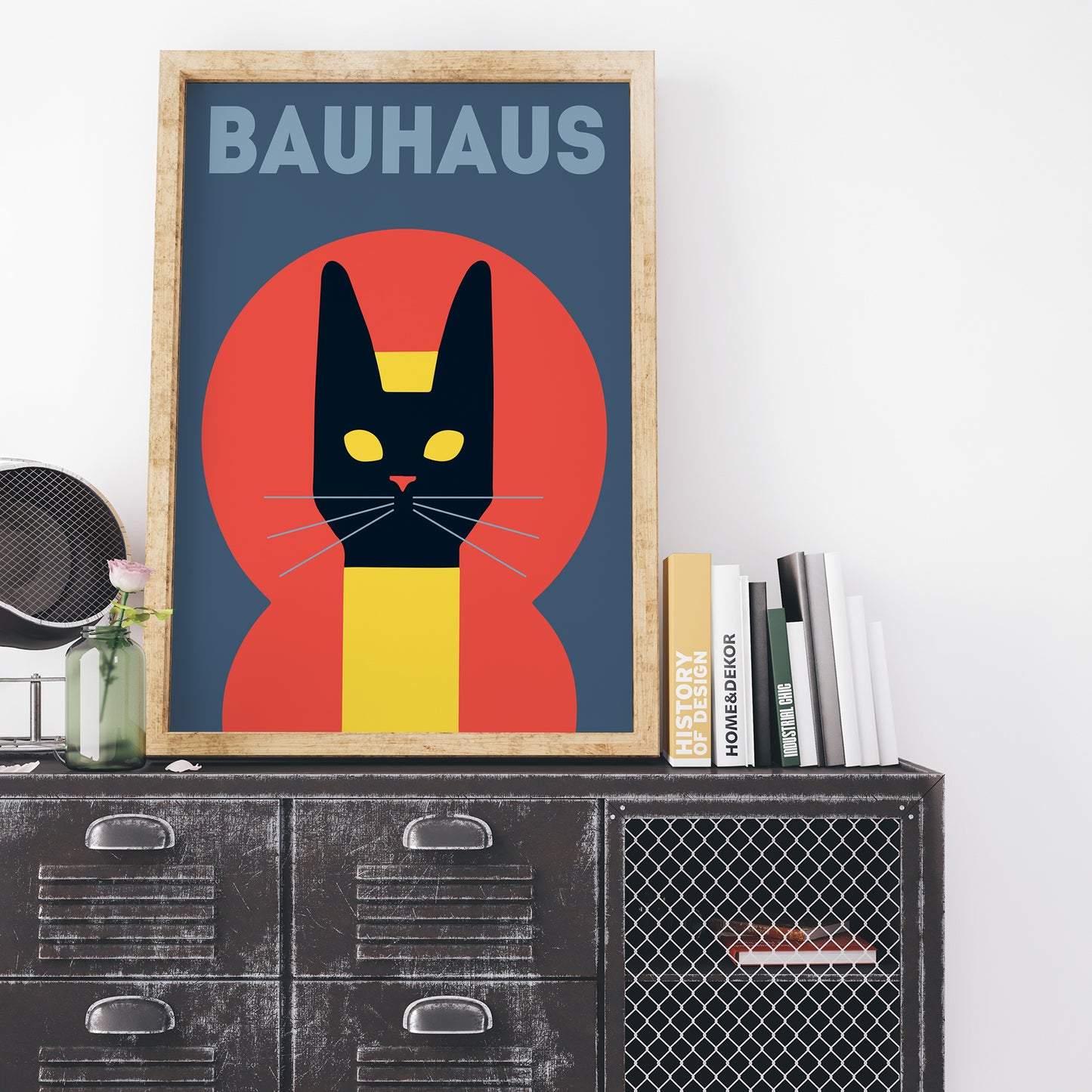 Bauhaus Cat Geometric Print