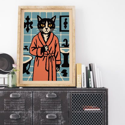 Bathroom Cat Wall Art