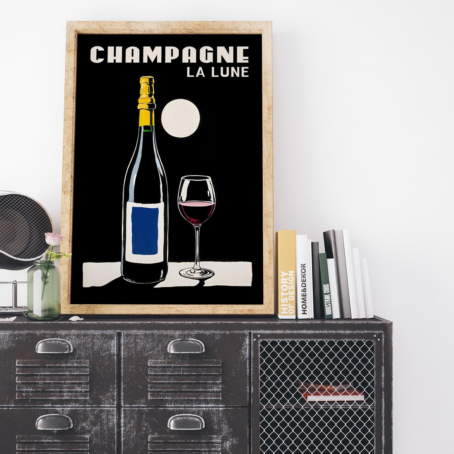 Champagne La Lune Moonlight Art Print