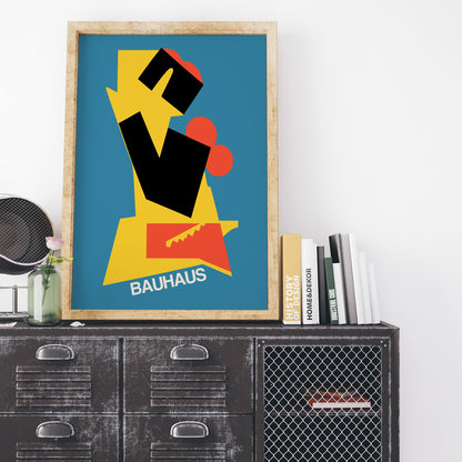 Bauhaus Shapes Retro Poster