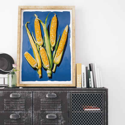 Retro Corn Wall Art Print