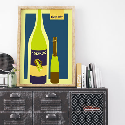 Adevaux French Wine Vintage Poster