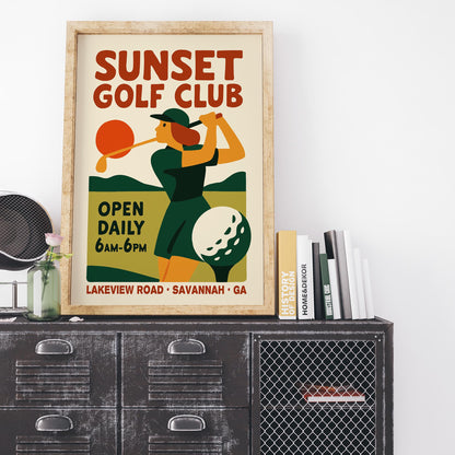 Sunset Golf Poster
