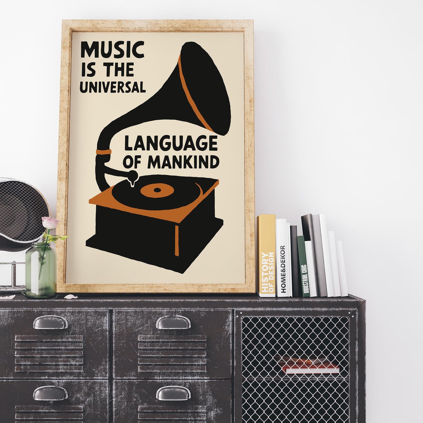 Vintage Gramophone Music Print