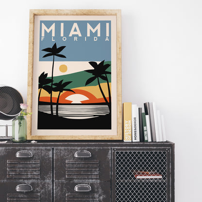 Mid Century Miami Florida Poster