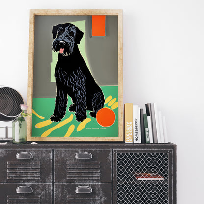 Black Terrier Artsy Wall Art Print