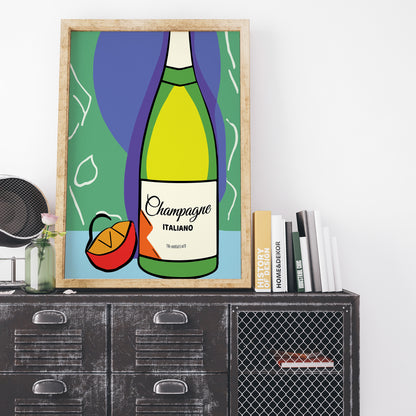 Champagne Italiano Retro Poster