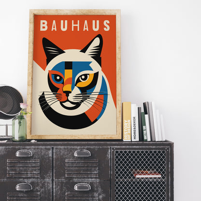 Bauhaus Cat Minimalist Poster
