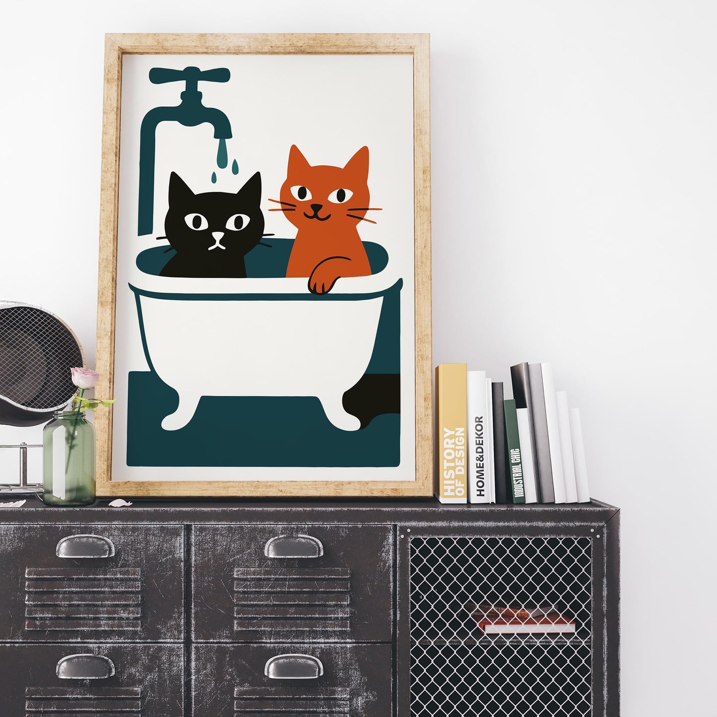 Bath Time Cats Poster Print