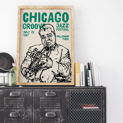 Chicago Groovy Jazz Festival Poster Print