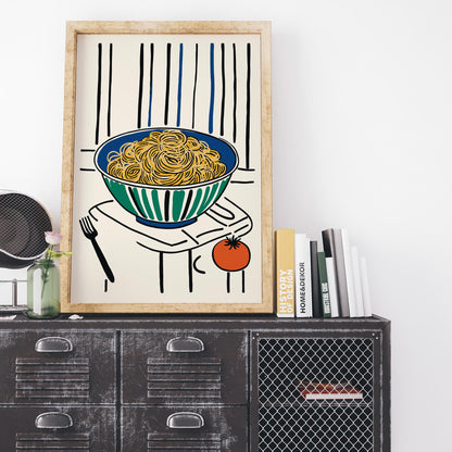 Modern Spaghetti Bowl Kitchen Poster Print