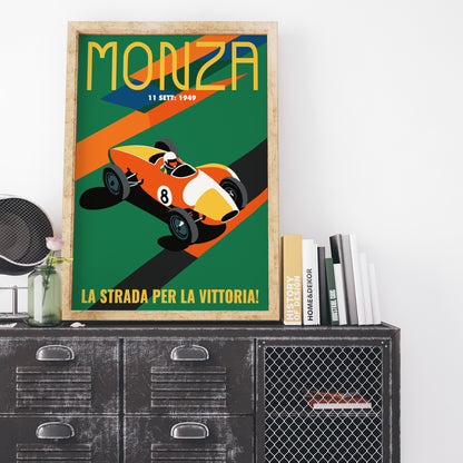 Monza 1949 Vintage Racetrack Poster