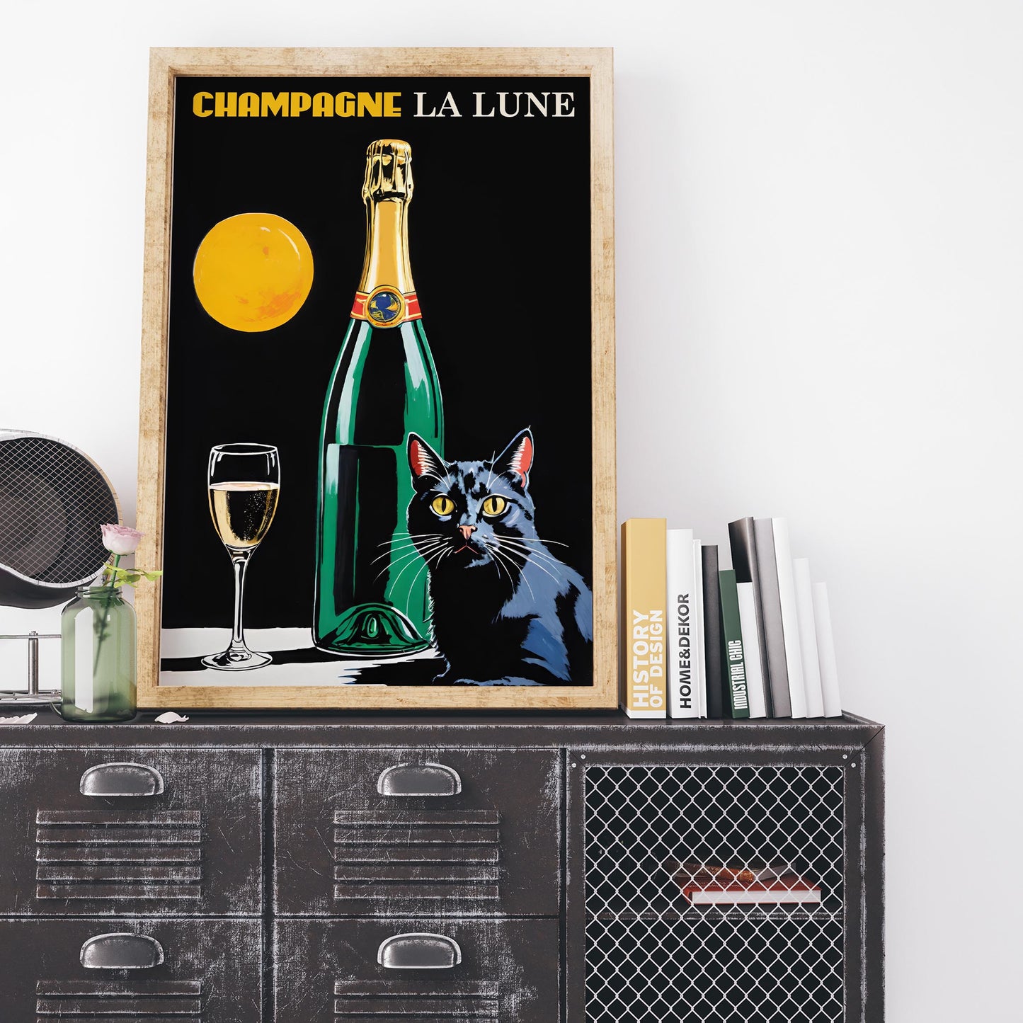 Moonlight Champagne Art Print