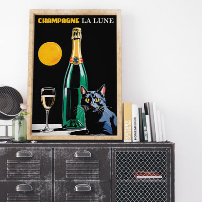 Moonlight Champagne Art Print
