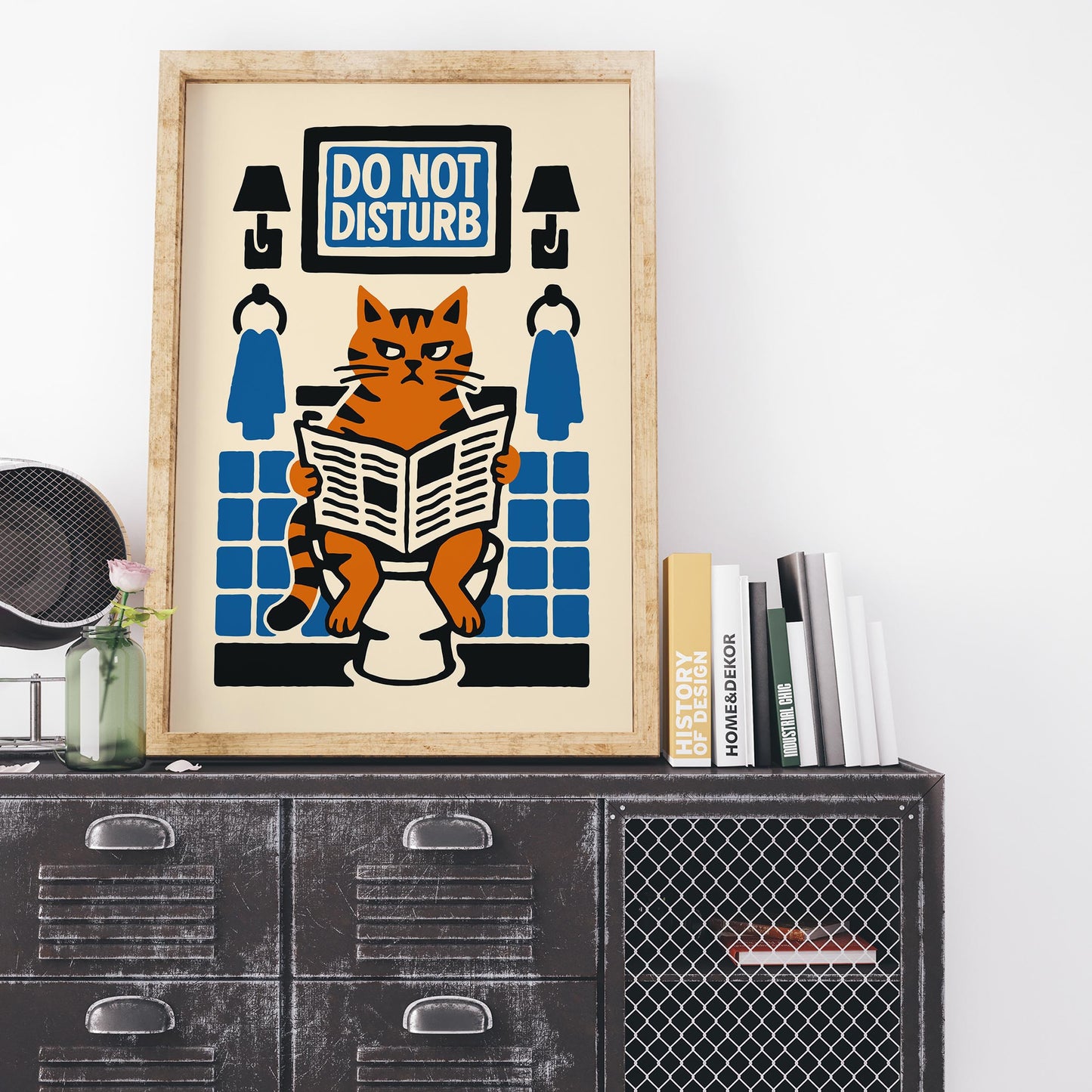 Bathroom Break Cat Poster