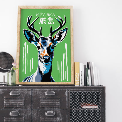 Miyajima Deer Art Print