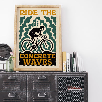 Retro Cycling Poster Print