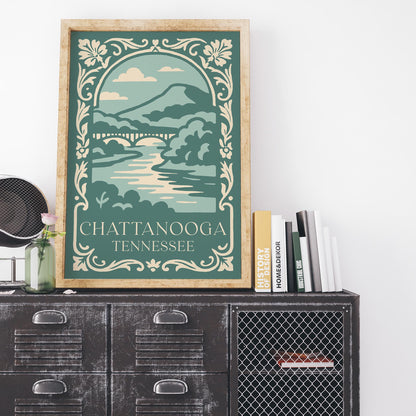 Chattanooga Tennessee Travel Green Poster