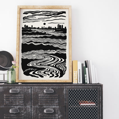 Black and White Landscape Poster