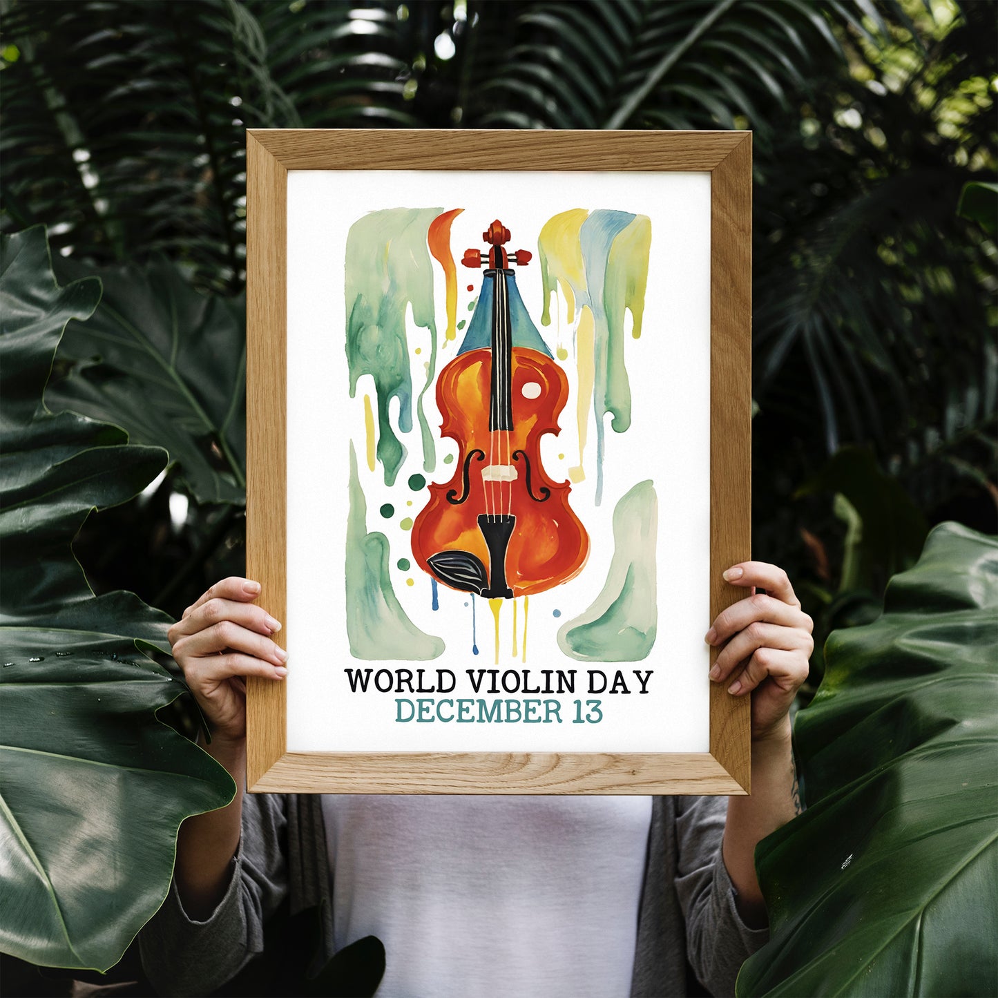World Violin Day Retro Poster