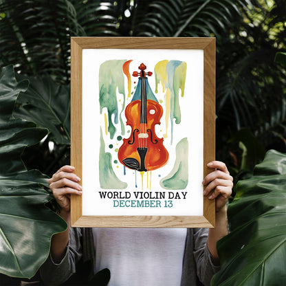 World Violin Day Retro Poster