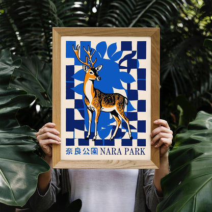 Nara Park Poster – Sacred Deer of Japan