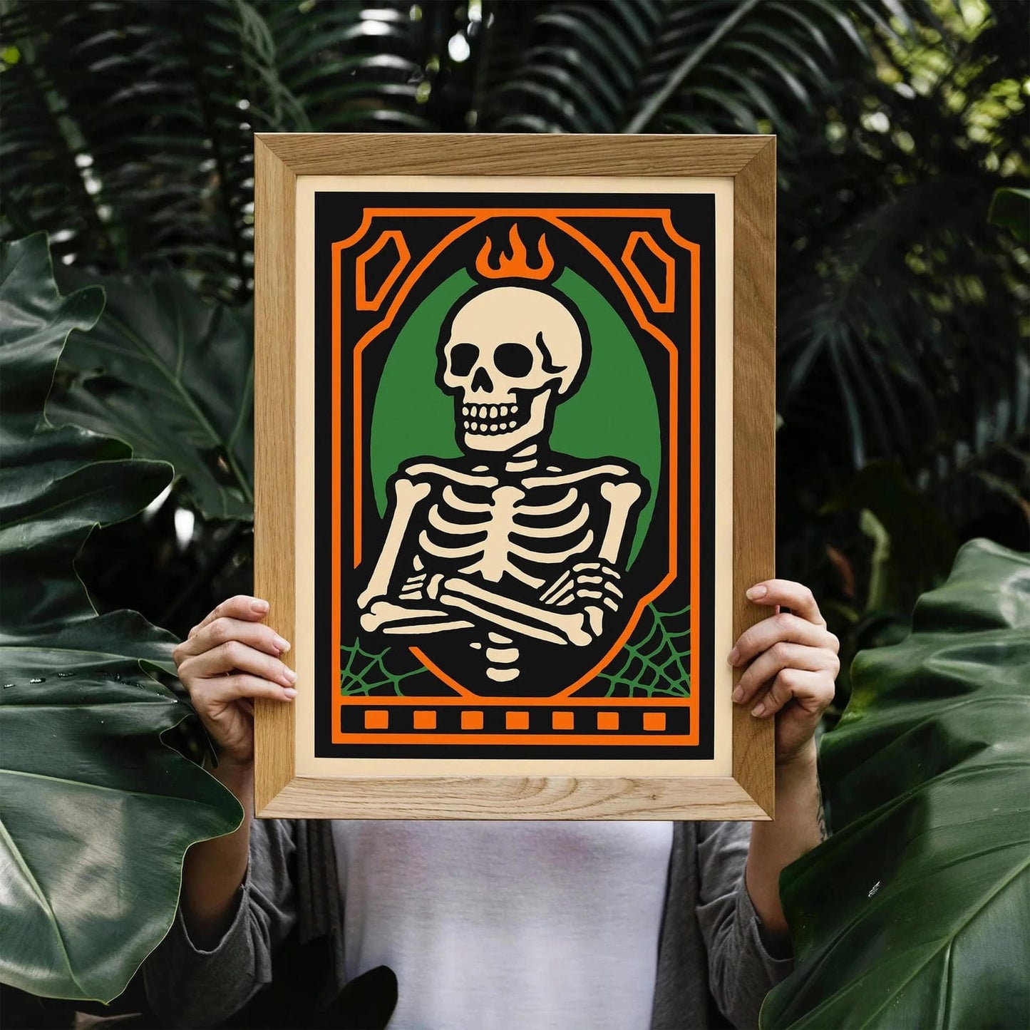 Rockabilly Halloween Skeleton Poster