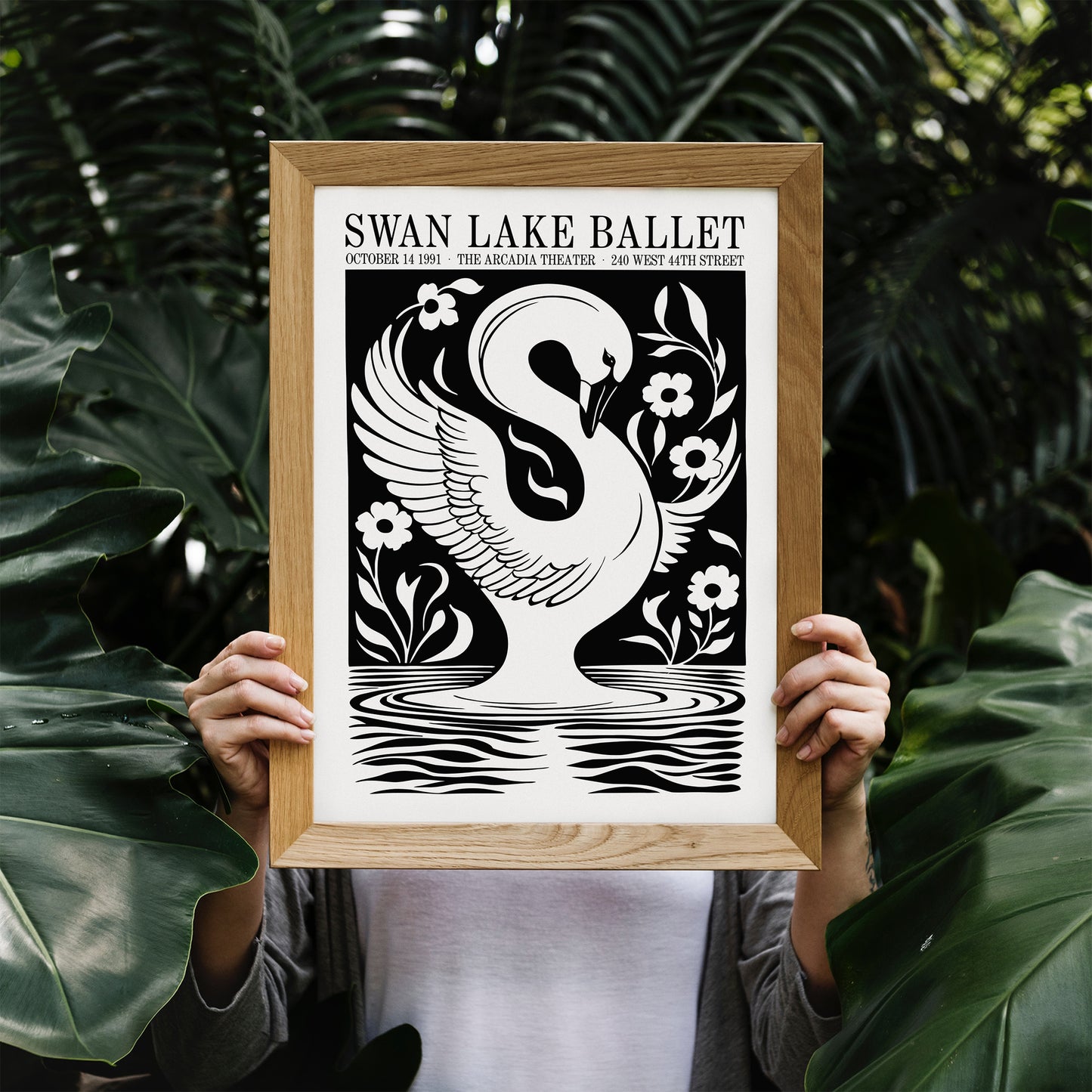 Swan Lake Ballet Retro Poster