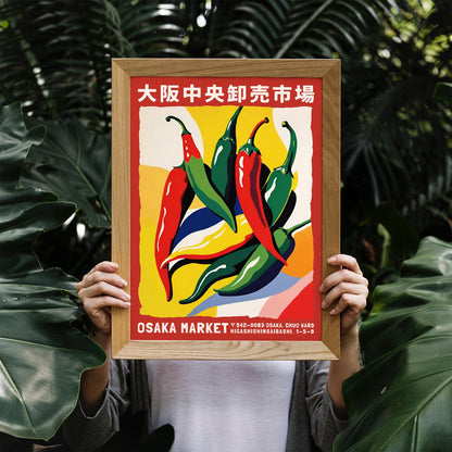 Osaka Market Chili Peppers Poster Print