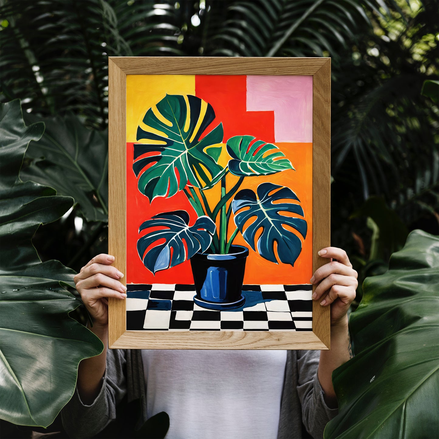 Colorful Monstera Plant Wall Art Print