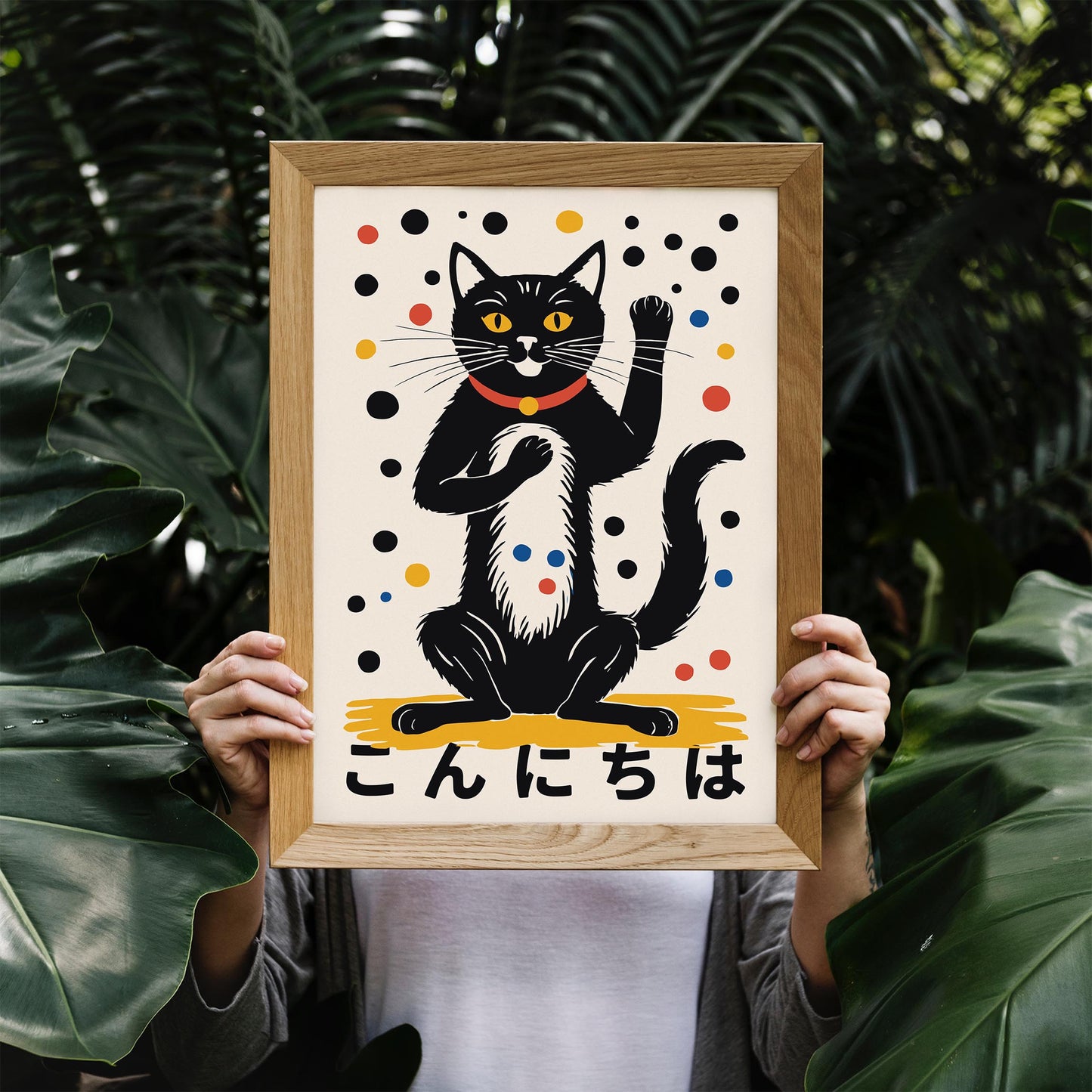 Lucky Cat Konnichiwa Poster