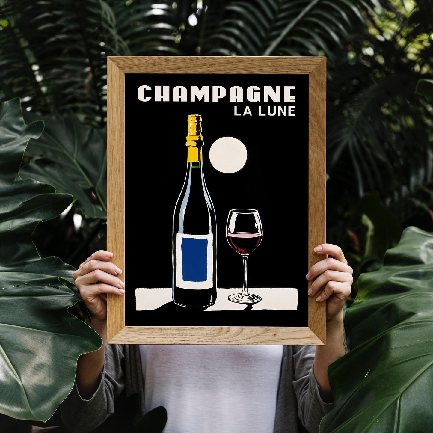 Champagne La Lune Moonlight Art Print