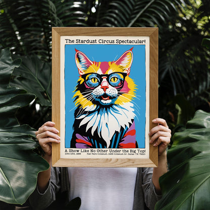 Dallas 1986 Stardust Circus Cat Retro Poster