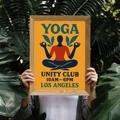 Retro Yoga Club Poster