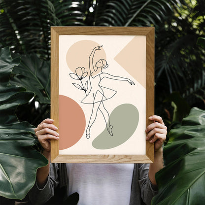 Line Art Ballerina Print - Aesthetic Wall Art