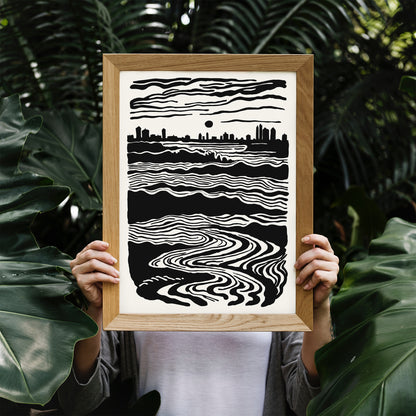 Black and White Landscape Poster