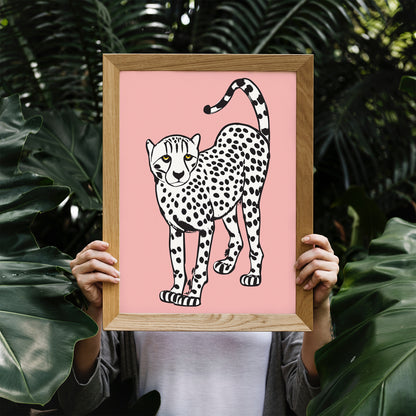 White Panther Wall Art Print