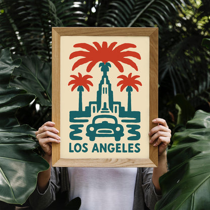 Los Angeles Palm Travel Poster
