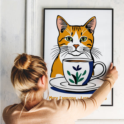 More Espresso Less Depresso Wall Art Print