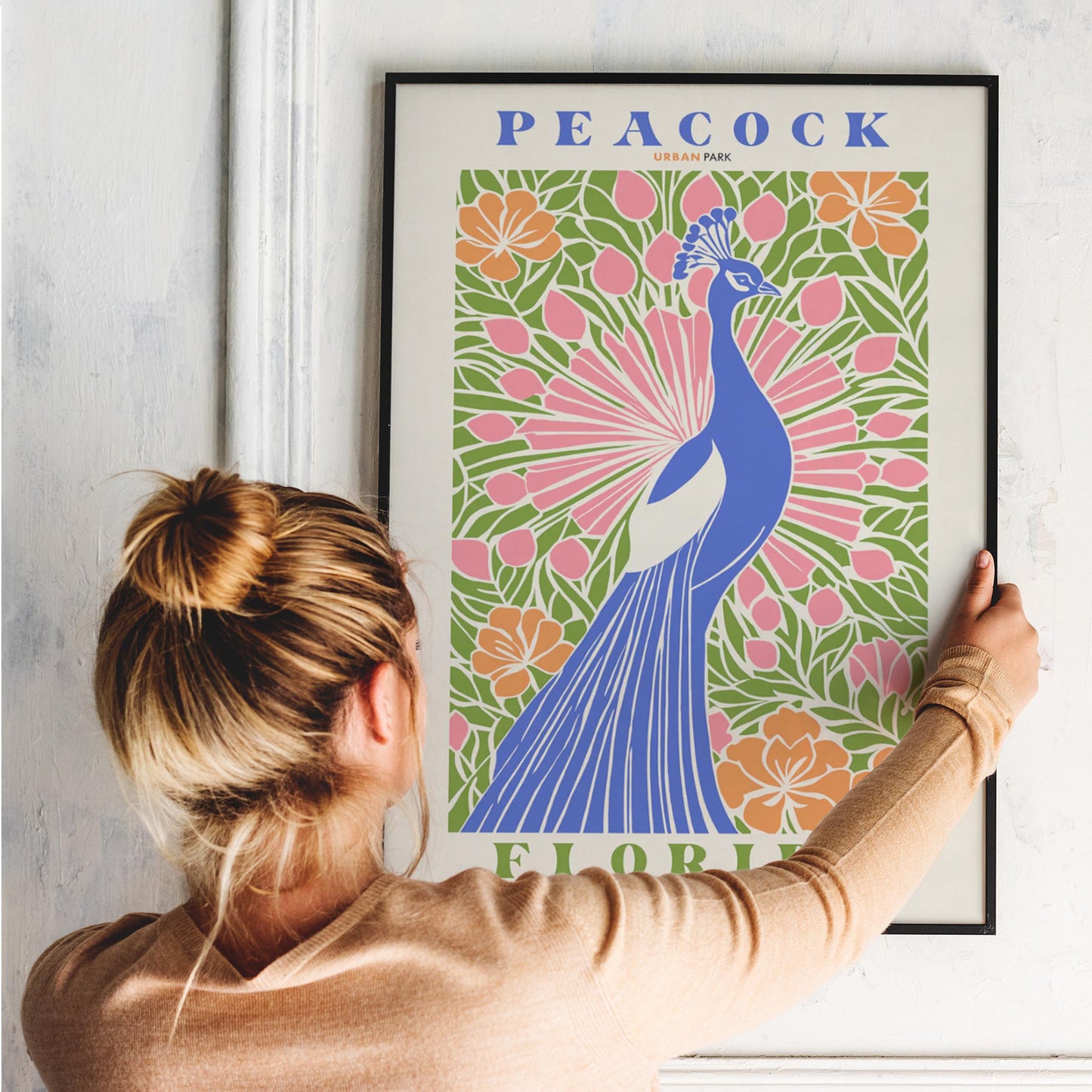 Peacock Urban Park Florida Poster