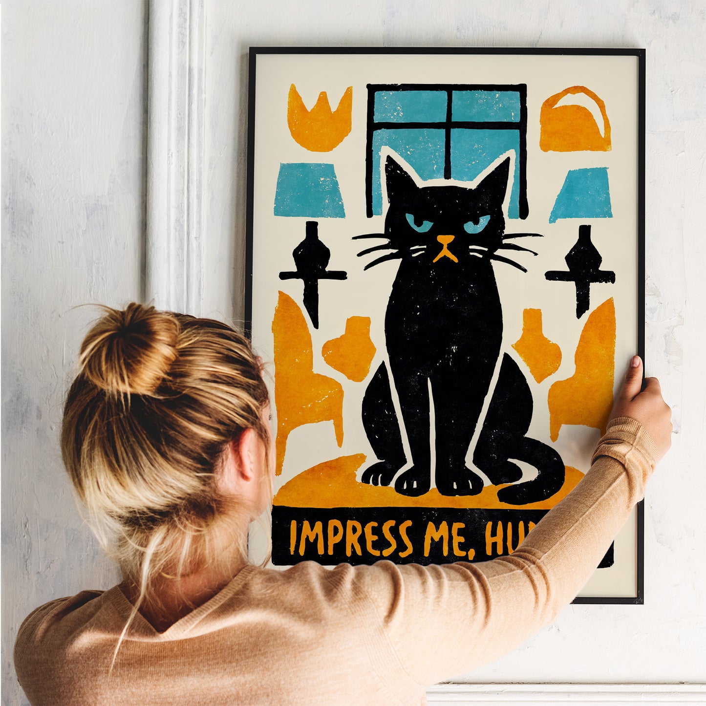Impress Me Human Cat Poster