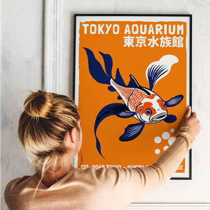 Tokyo Aquarium Koi Fish Poster