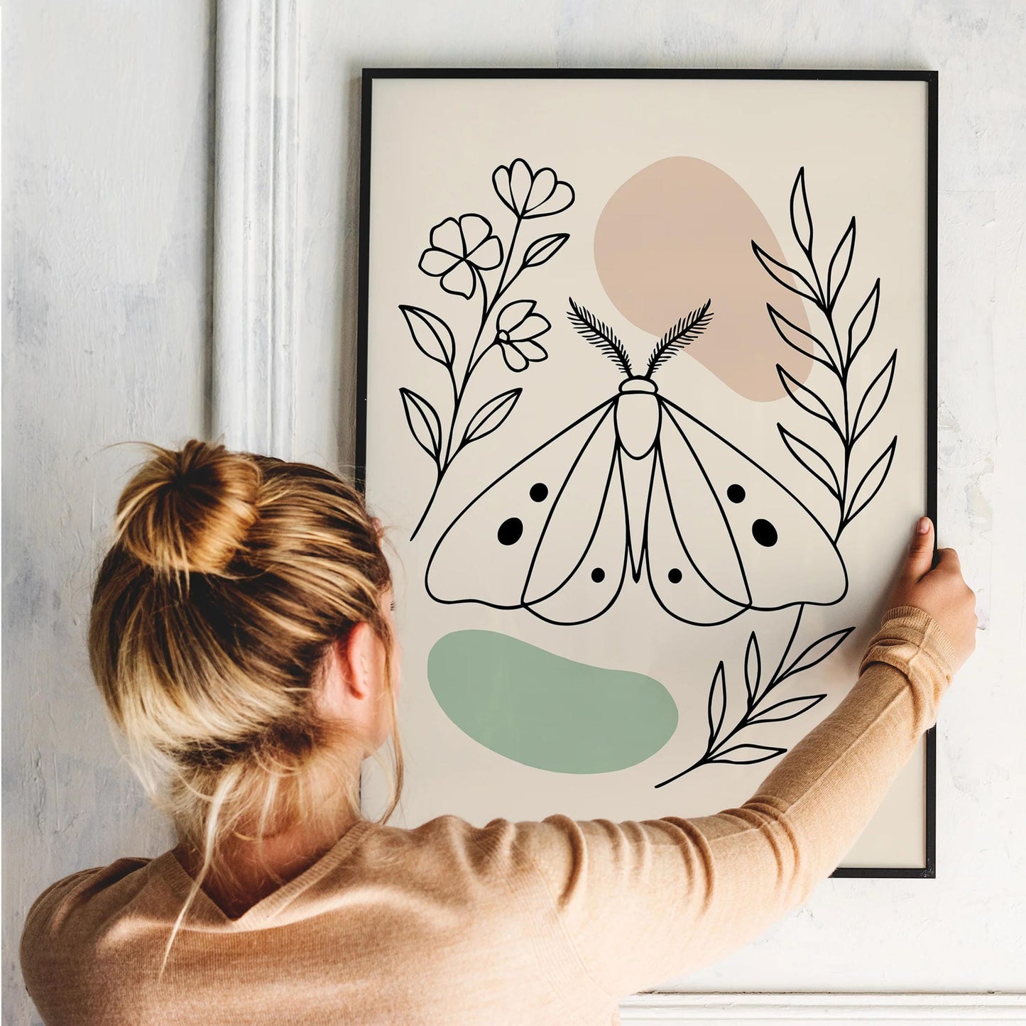 Line Art Moth Poster - Minimalist Design