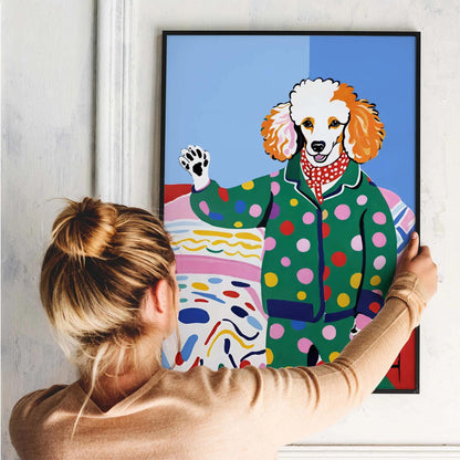 Poodle in Pajamas Poster Print
