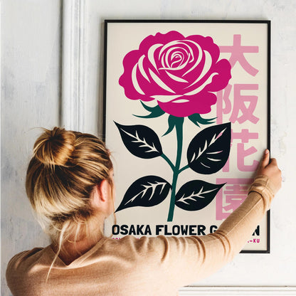 Osaka Flower Garden Rose Poster