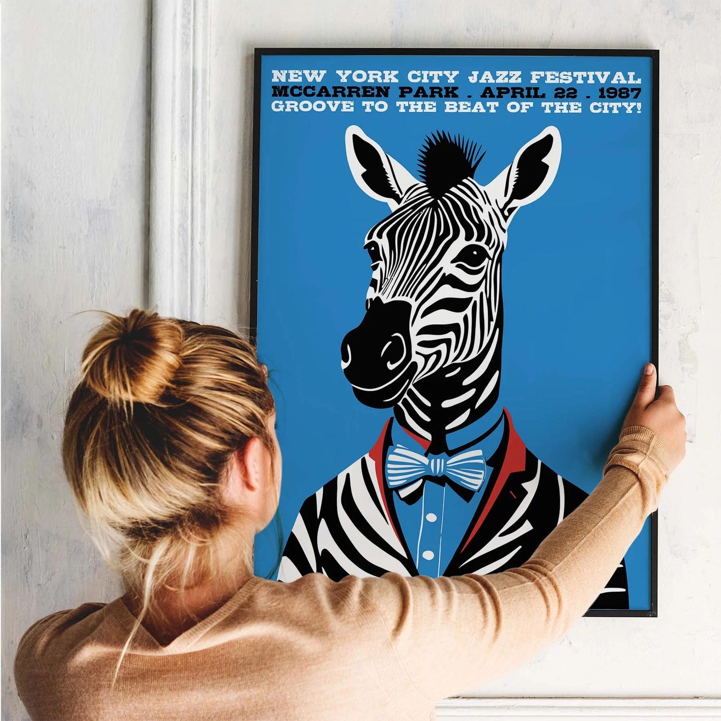 New York Jazz Festival Zebra Art Print