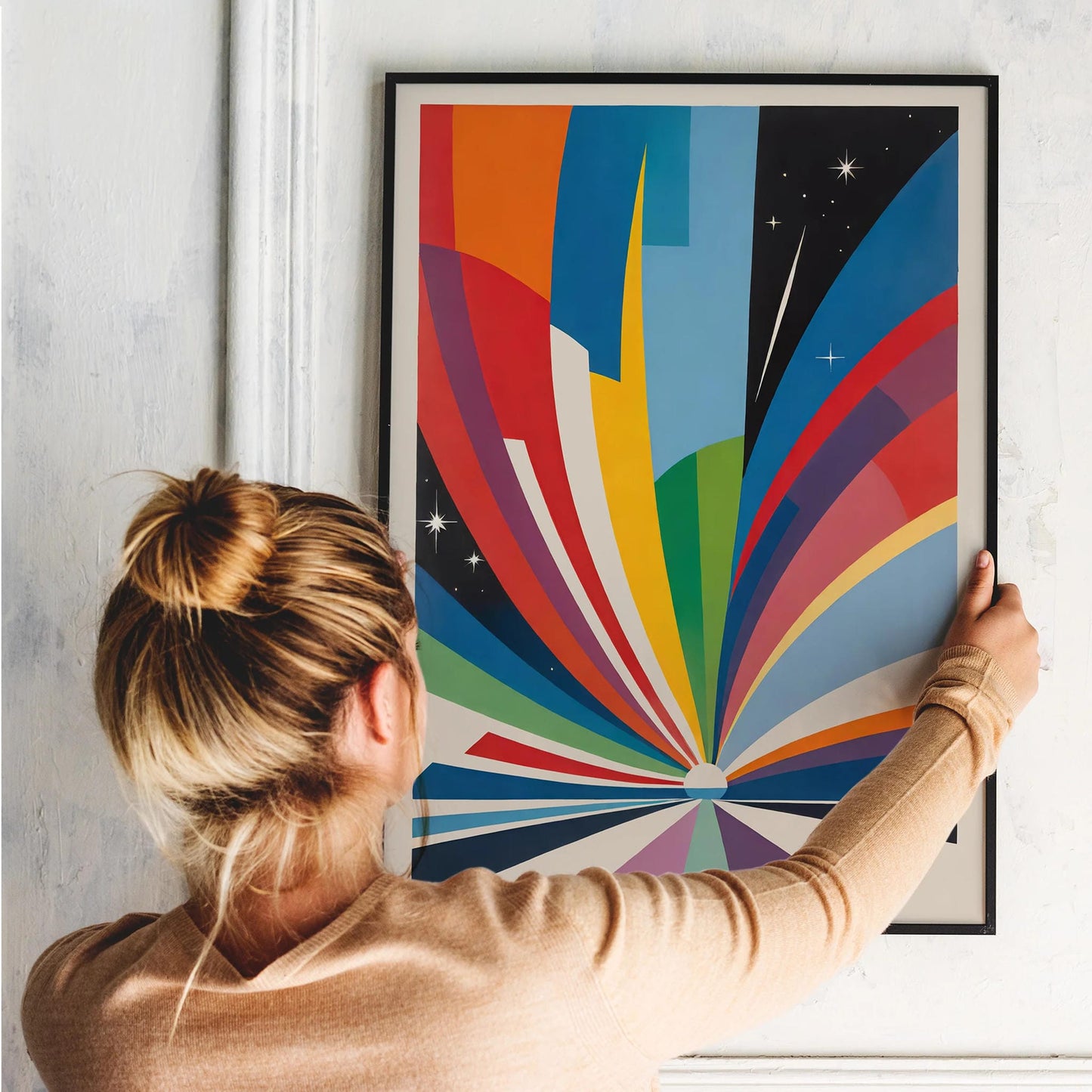 Colorful Retro Space Art Print