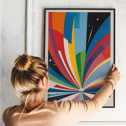 Colorful Retro Space Art Print